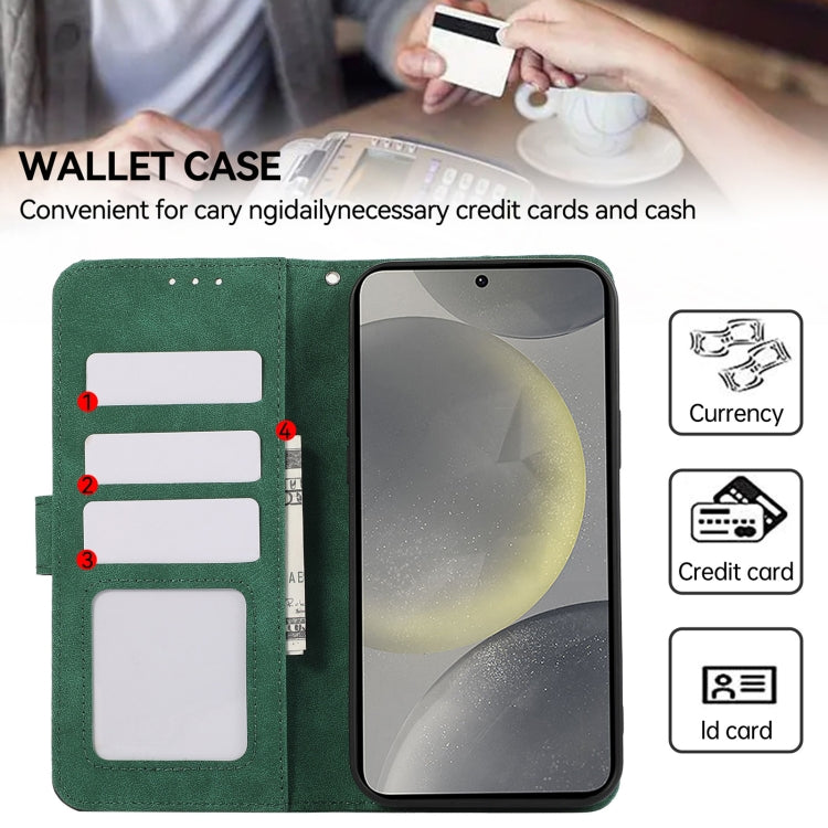 For Samsung Galaxy S24 5G ABEEL Color Block Magnetic RFID Leather Phone Case(Green-Black) - HoMEdemic™ 