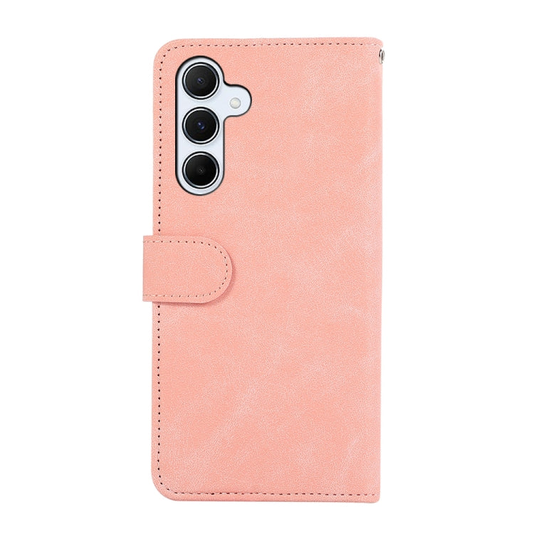 For Samsung Galaxy S24 5G ABEEL Color Block Magnetic RFID Leather Phone Case(Pink-Cyan) - HoMEdemic™ 