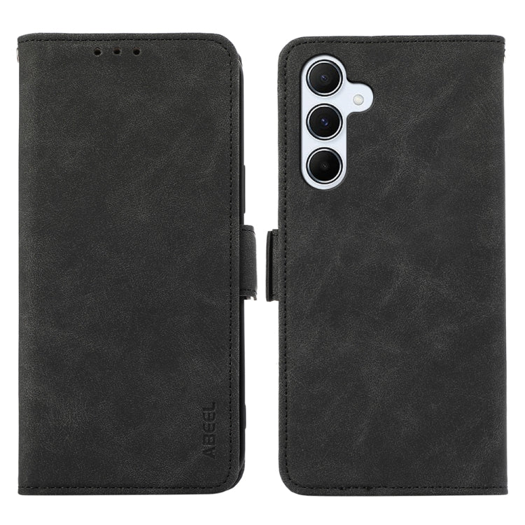 For Samsung Galaxy S24 5G ABEEL Frosted Magnetic RFID Leather Phone Case(Black) - HoMEdemic™ 