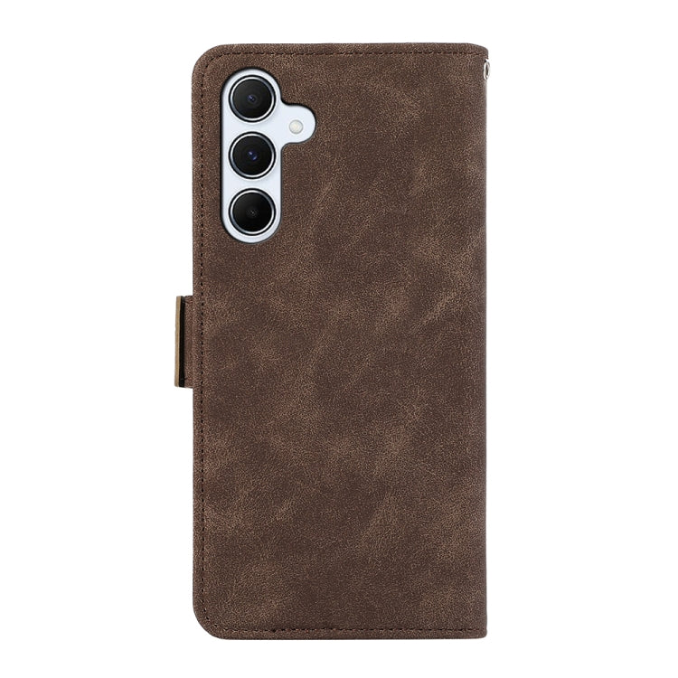 For Samsung Galaxy S24 5G ABEEL Frosted Magnetic RFID Leather Phone Case(Brown) - HoMEdemic™ 