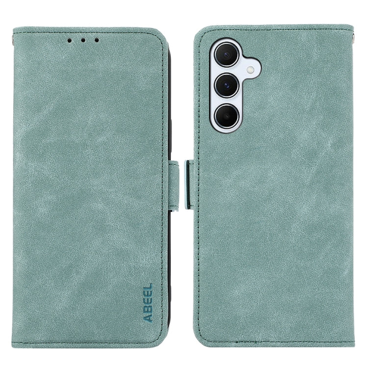 For Samsung Galaxy S24 5G ABEEL Frosted Magnetic RFID Leather Phone Case(Cyan) - HoMEdemic™ 