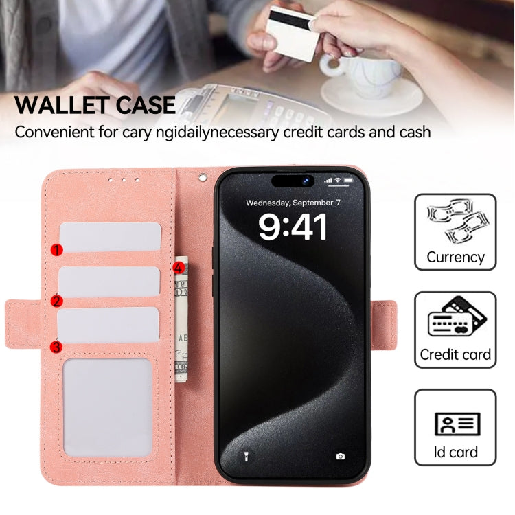 For Samsung Galaxy S24 5G ABEEL Frosted Magnetic RFID Leather Phone Case(Pink) - HoMEdemic™ 