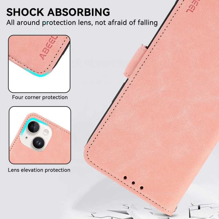 For Samsung Galaxy S24 5G ABEEL Frosted Magnetic RFID Leather Phone Case(Pink) - HoMEdemic™ 