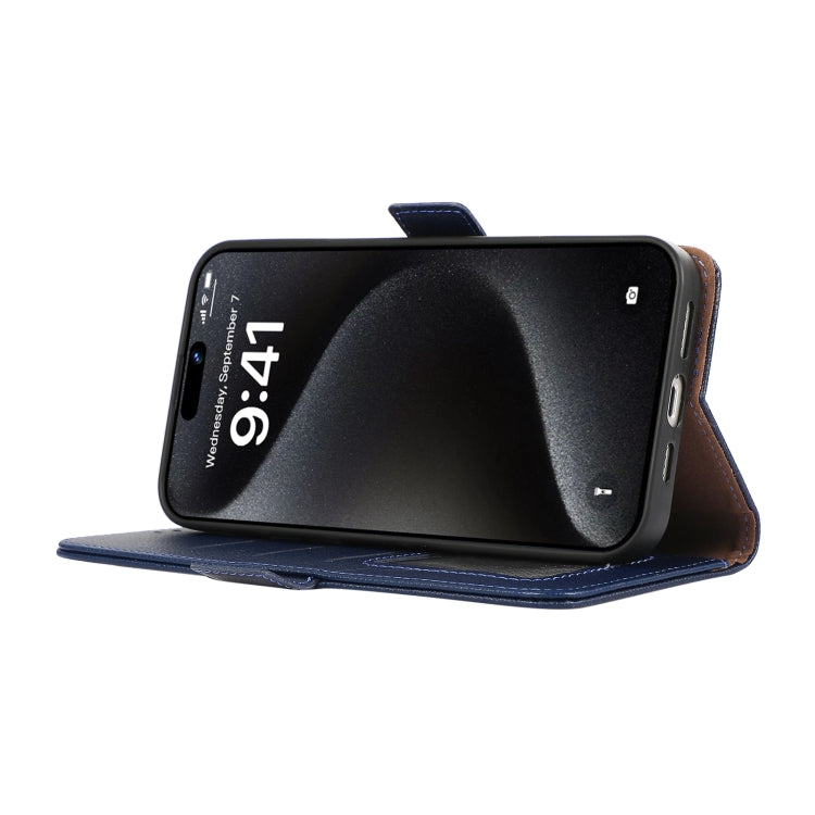 For Samsung Galaxy S24 5G ABEEL Side-Magnetic Litchi Pattern Leather RFID Phone Case(Blue) - HoMEdemic™ 