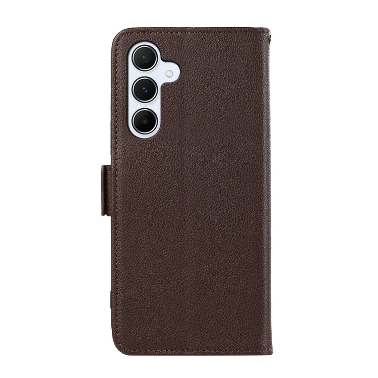 For Samsung Galaxy S24 5G ABEEL Side-Magnetic Litchi Pattern Leather RFID Phone Case(Brown) - HoMEdemic™ 
