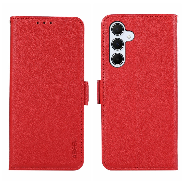 For Samsung Galaxy S24 5G ABEEL Side-Magnetic Litchi Pattern Leather RFID Phone Case(Red) - HoMEdemic™ 