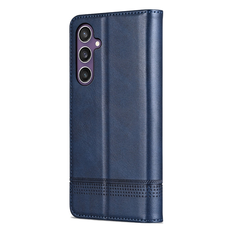 For Samsung Galaxy S24 5G AZNS Magnetic Calf Texture Flip Leather Phone Case(Dark Blue) - HoMEdemic™ 