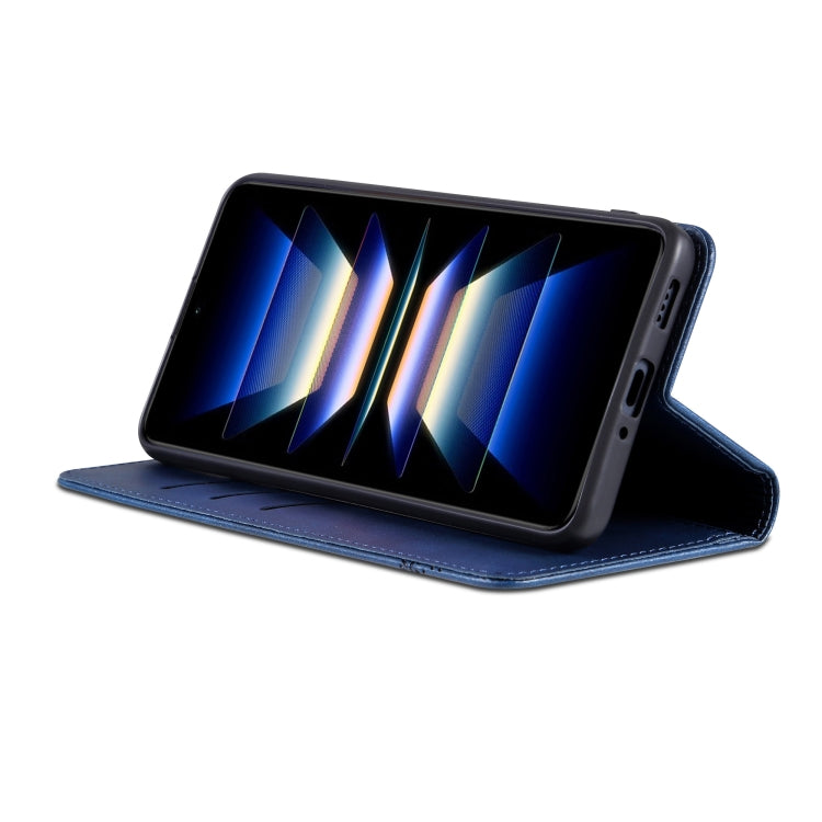 For Samsung Galaxy S24 5G AZNS Magnetic Calf Texture Flip Leather Phone Case(Dark Blue) - HoMEdemic™ 
