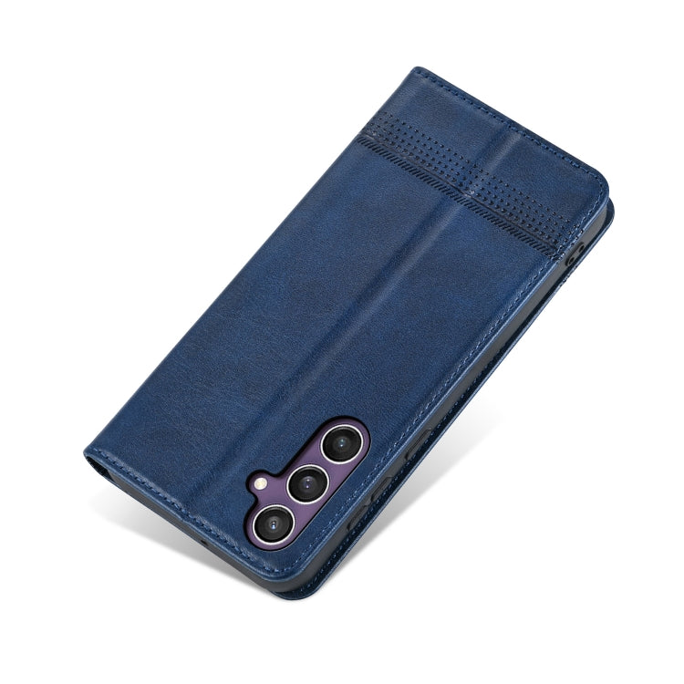 For Samsung Galaxy S24 5G AZNS Magnetic Calf Texture Flip Leather Phone Case(Dark Blue) - HoMEdemic™ 