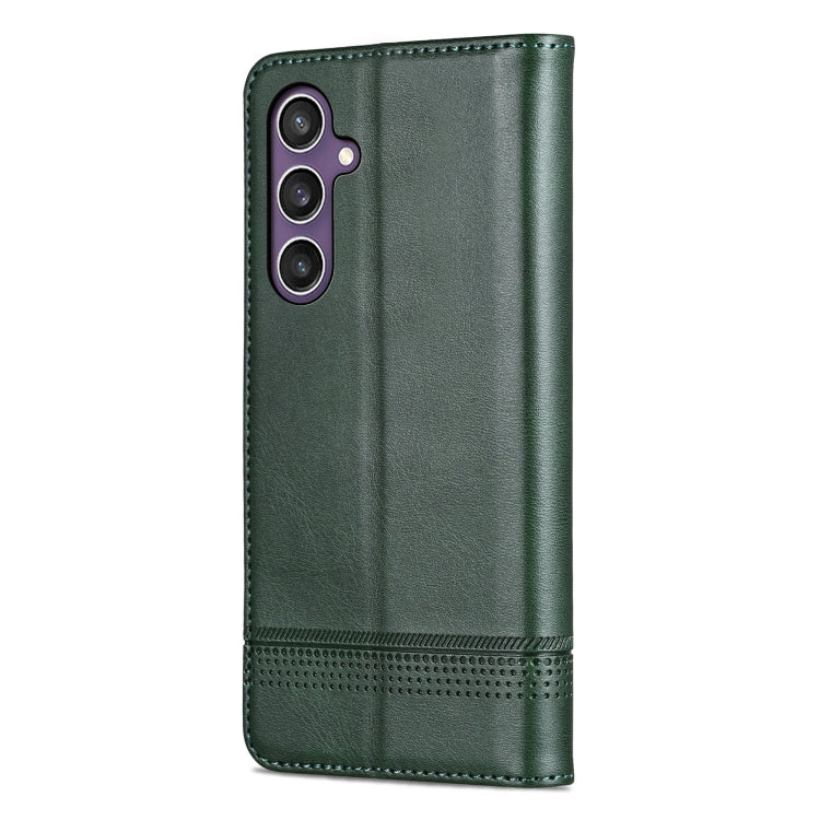 For Samsung Galaxy S24 5G AZNS Magnetic Calf Texture Flip Leather Phone Case(Dark Green) - HoMEdemic™ 