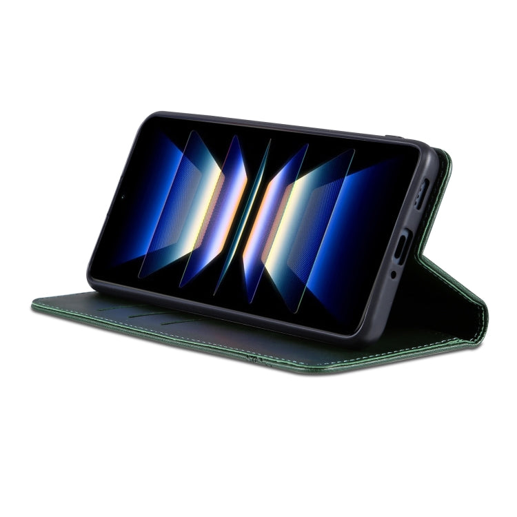 For Samsung Galaxy S24 5G AZNS Magnetic Calf Texture Flip Leather Phone Case(Dark Green) - HoMEdemic™ 