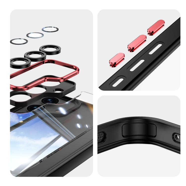 For Samsung Galaxy S24 5G Acrylic Hybrid TPU Armor Shockproof Phone Case(Black Red) - HoMEdemic™ 