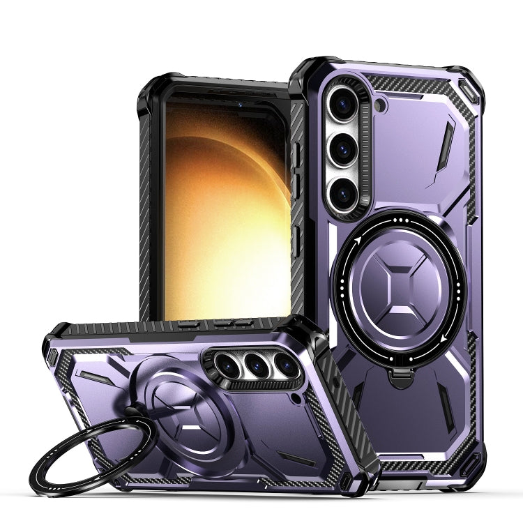 For Samsung Galaxy S24 5G Armor Series Holder Phone Case(Light Purple) - HoMEdemic™ 