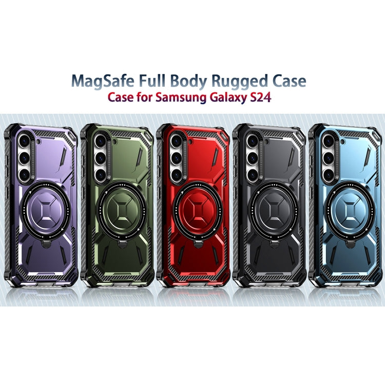 For Samsung Galaxy S24 5G Armor Series Holder Phone Case(Light Purple) - HoMEdemic™ 