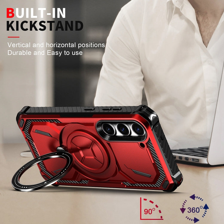 For Samsung Galaxy S24 5G Armor Series Holder Phone Case(Red) - HoMEdemic™ 