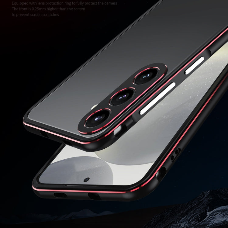 For Samsung Galaxy S24 5G Aurora Series Lens Protector + Metal Frame Phone Case(Black Silver) - HoMEdemic™ 