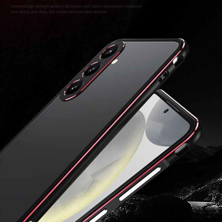 For Samsung Galaxy S24 5G Aurora Series Lens Protector + Metal Frame Phone Case(Black Silver) - HoMEdemic™ 