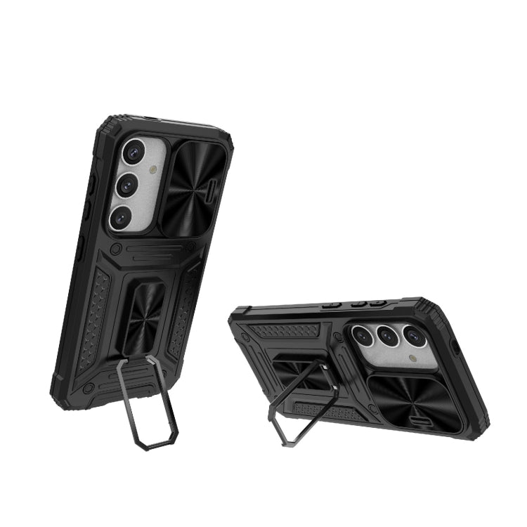 For Samsung Galaxy S24 5G Camshield Robot TPU Hybrid PC Phone Case(Black) - HoMEdemic™ 