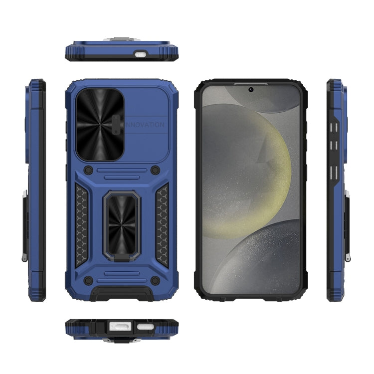 For Samsung Galaxy S24 5G Camshield Robot TPU Hybrid PC Phone Case(Blue) - HoMEdemic™ 