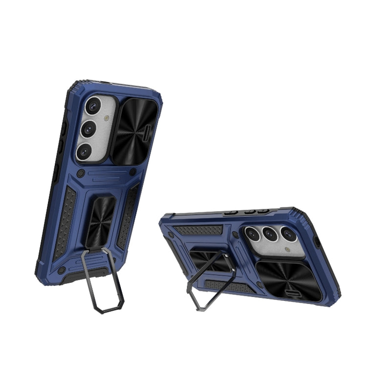 For Samsung Galaxy S24 5G Camshield Robot TPU Hybrid PC Phone Case(Blue) - HoMEdemic™ 