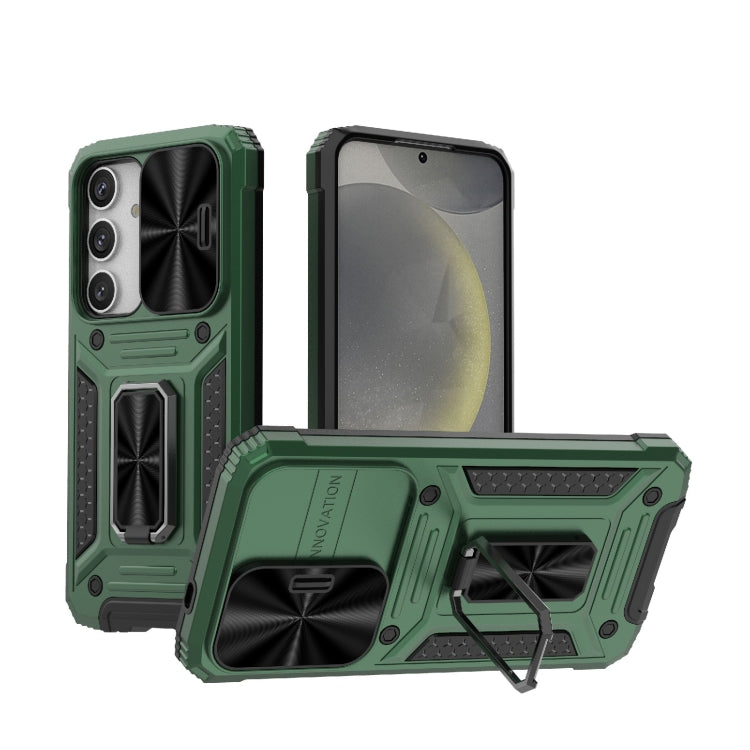 For Samsung Galaxy S24 5G Camshield Robot TPU Hybrid PC Phone Case(Green) - HoMEdemic™ 