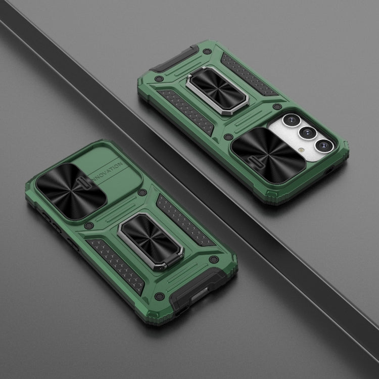 For Samsung Galaxy S24 5G Camshield Robot TPU Hybrid PC Phone Case(Green) - HoMEdemic™ 