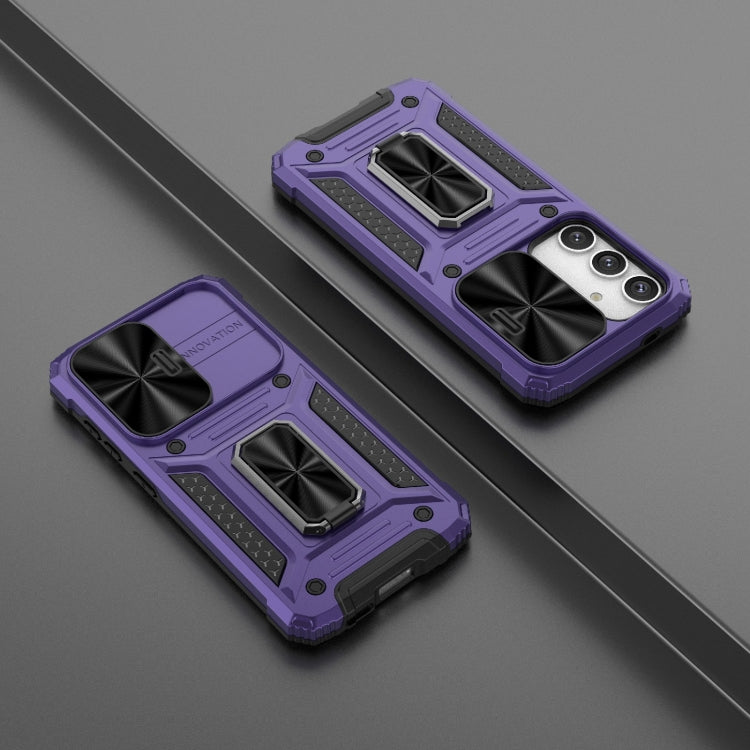 For Samsung Galaxy S24 5G Camshield Robot TPU Hybrid PC Phone Case(Purple) - HoMEdemic™ 