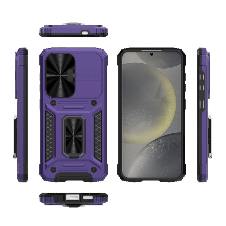 For Samsung Galaxy S24 5G Camshield Robot TPU Hybrid PC Phone Case(Purple) - HoMEdemic™ 