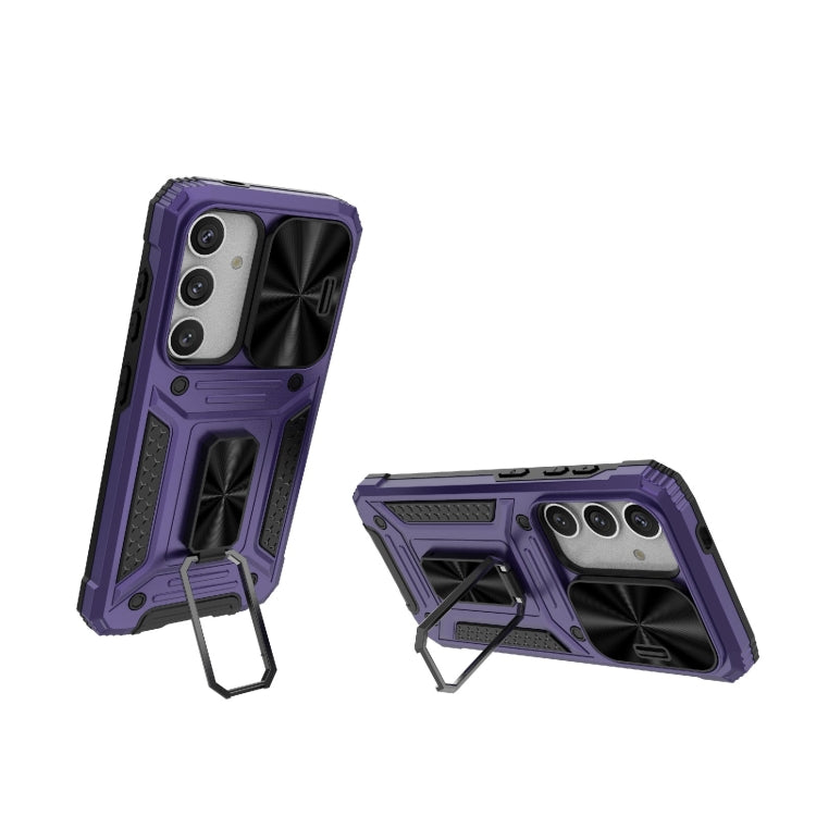 For Samsung Galaxy S24 5G Camshield Robot TPU Hybrid PC Phone Case(Purple) - HoMEdemic™ 