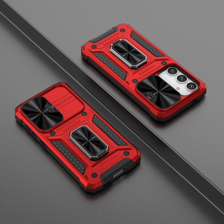 For Samsung Galaxy S24 5G Camshield Robot TPU Hybrid PC Phone Case(Red) - HoMEdemic™ 