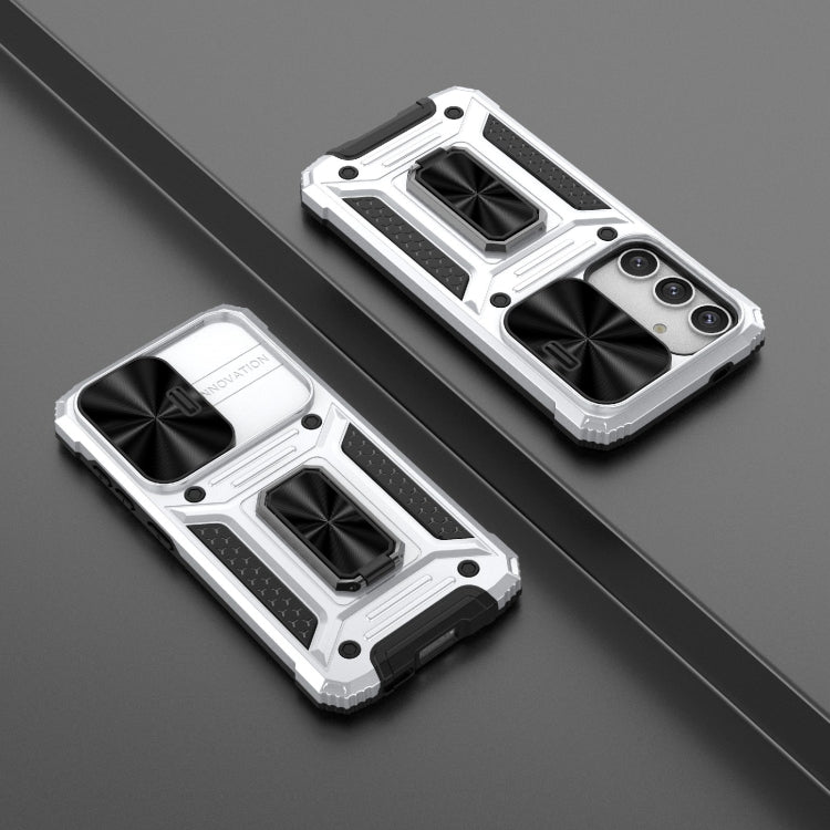 For Samsung Galaxy S24 5G Camshield Robot TPU Hybrid PC Phone Case(Silver) - HoMEdemic™ 