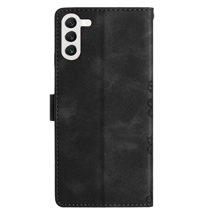 For Samsung Galaxy S24 5G Cherry Blossom Butterfly Skin Feel Embossed PU Phone Case(Black) - HoMEdemic™ 