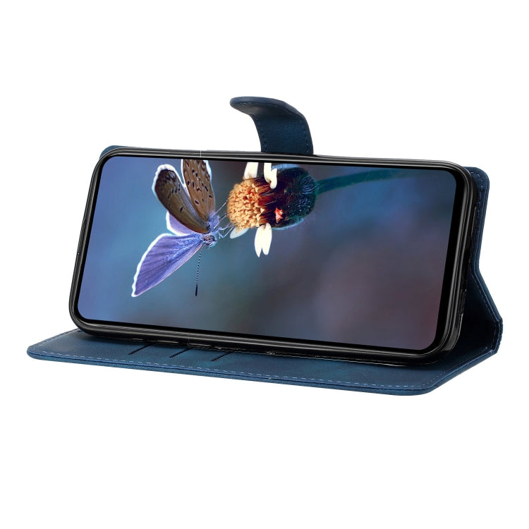 For Samsung Galaxy S24 5G Cherry Blossom Butterfly Skin Feel Embossed PU Phone Case(Blue) - HoMEdemic™ 