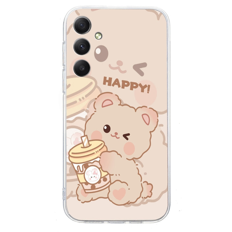 For Samsung Galaxy S24 5G Colored Drawing Pattern Transparent TPU Phone Case(Bear) - HoMEdemic™ 