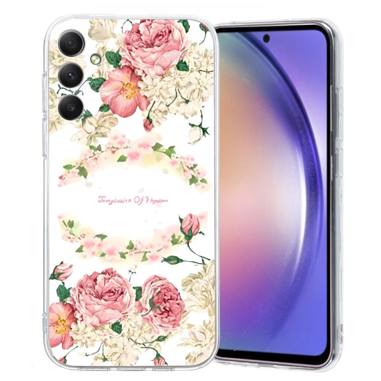 For Samsung Galaxy S24 5G Colored Drawing Pattern Transparent TPU Phone Case(Rose) - HoMEdemic™ 
