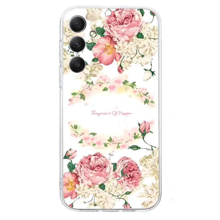 For Samsung Galaxy S24 5G Colored Drawing Pattern Transparent TPU Phone Case(Rose) - HoMEdemic™ 