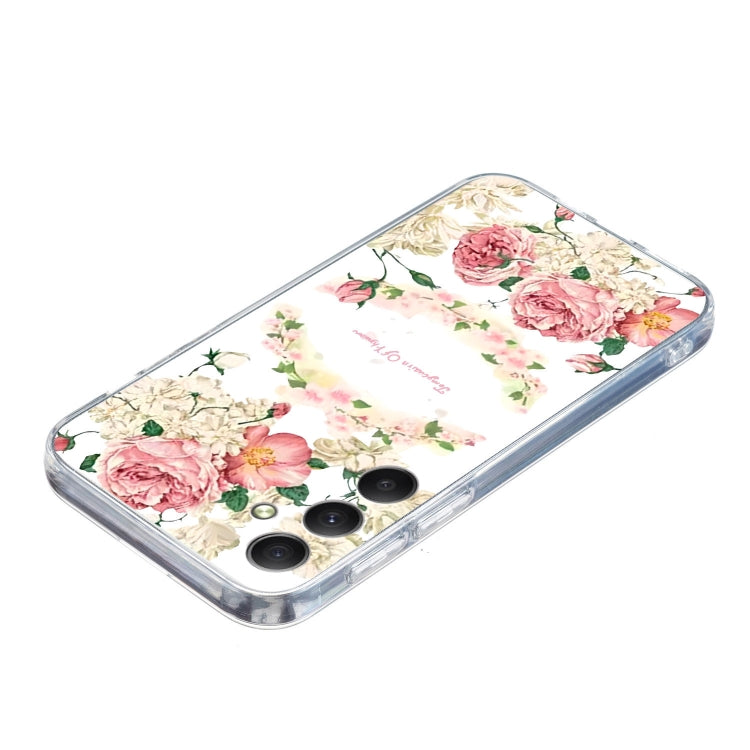 For Samsung Galaxy S24 5G Colored Drawing Pattern Transparent TPU Phone Case(Rose) - HoMEdemic™ 