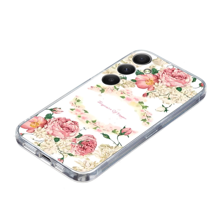 For Samsung Galaxy S24 5G Colored Drawing Pattern Transparent TPU Phone Case(Rose) - HoMEdemic™ 