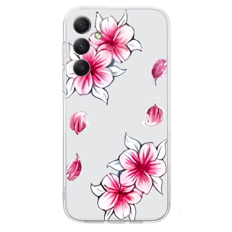 For Samsung Galaxy S24 5G Colored Drawing Pattern Transparent TPU Phone Case(Sakura) - HoMEdemic™ 