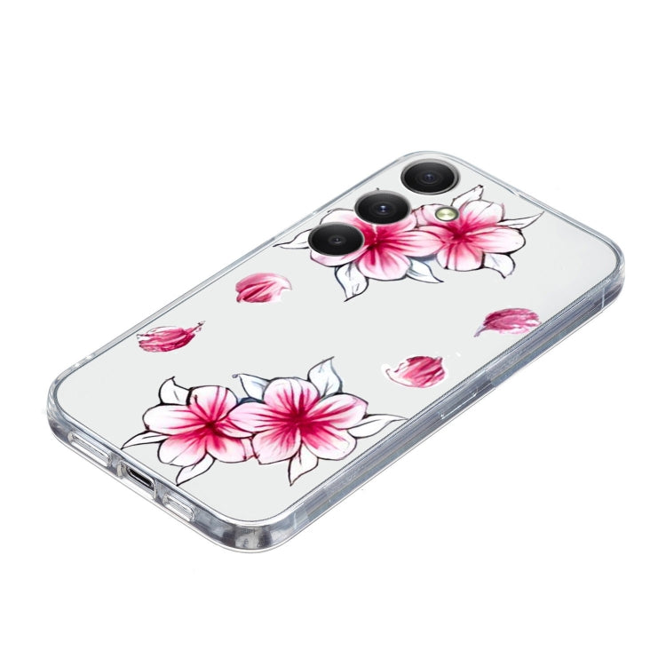 For Samsung Galaxy S24 5G Colored Drawing Pattern Transparent TPU Phone Case(Sakura) - HoMEdemic™ 