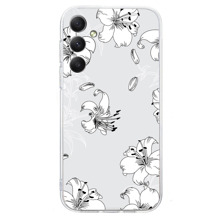 For Samsung Galaxy S24 5G Colored Drawing Pattern Transparent TPU Phone Case(White Flower) - HoMEdemic™ 