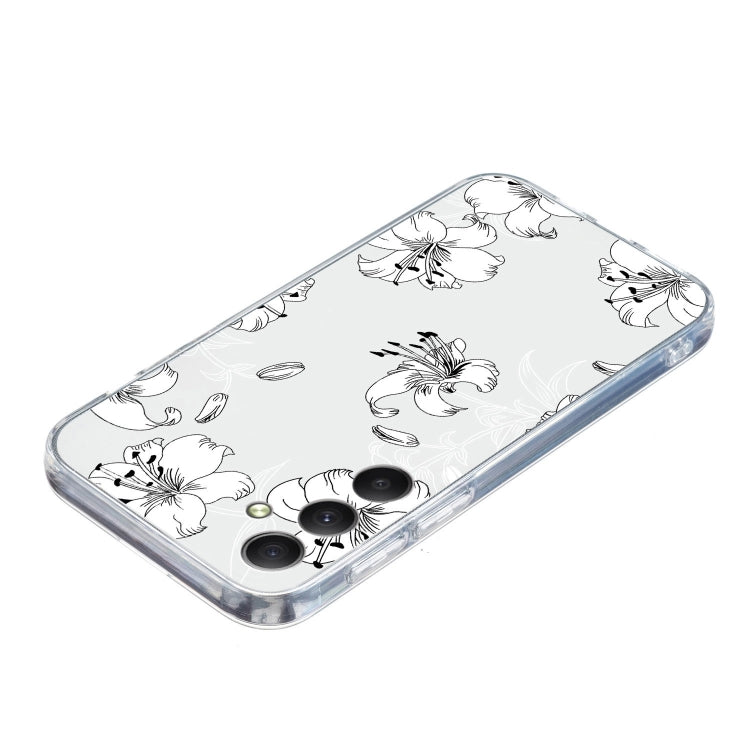 For Samsung Galaxy S24 5G Colored Drawing Pattern Transparent TPU Phone Case(White Flower) - HoMEdemic™ 
