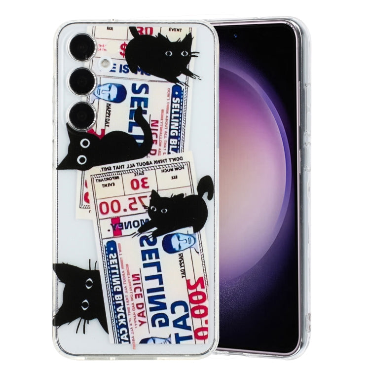 For Samsung Galaxy S24 5G Colorful Painting Pattern TPU Phone Case(Black Cat) - HoMEdemic™ 