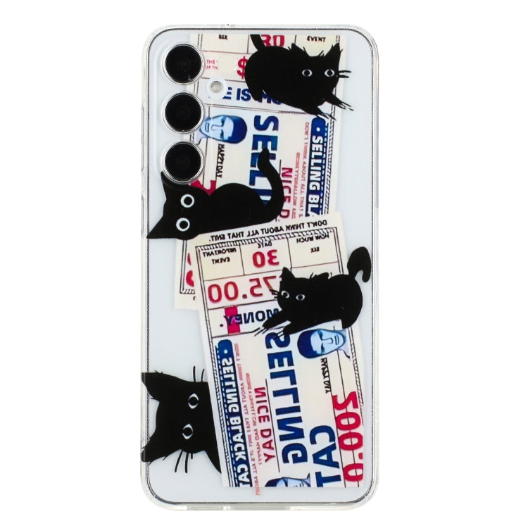 For Samsung Galaxy S24 5G Colorful Painting Pattern TPU Phone Case(Black Cat) - HoMEdemic™ 