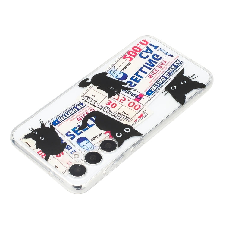For Samsung Galaxy S24 5G Colorful Painting Pattern TPU Phone Case(Black Cat) - HoMEdemic™ 