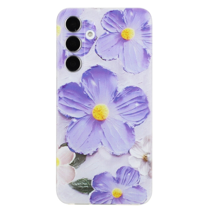 For Samsung Galaxy S24 5G Colorful Painting Pattern TPU Phone Case(Purple Flowers) - HoMEdemic™ 