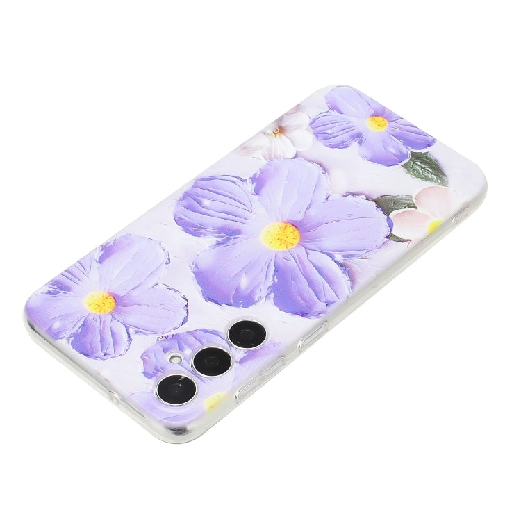 For Samsung Galaxy S24 5G Colorful Painting Pattern TPU Phone Case(Purple Flowers) - HoMEdemic™ 