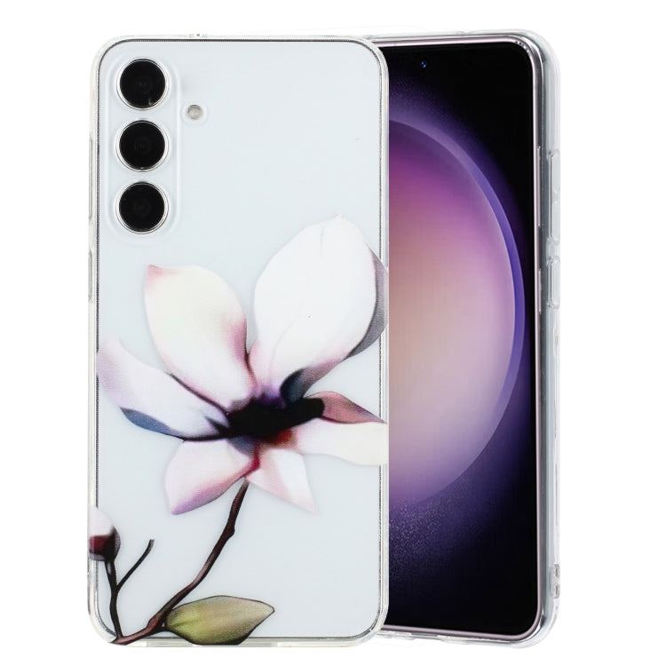 For Samsung Galaxy S24 5G Colorful Painting Pattern TPU Phone Case(White Flowers) - HoMEdemic™ 