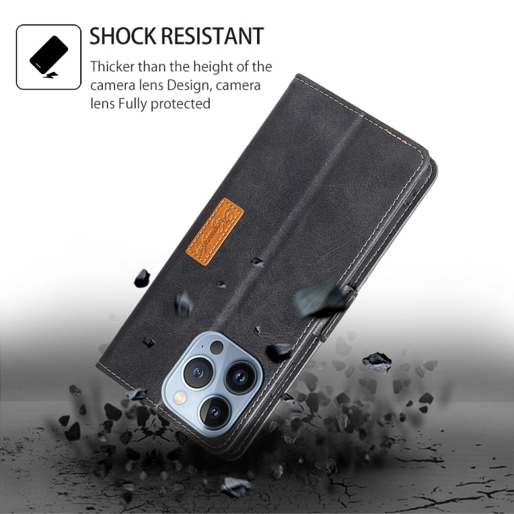 For Samsung Galaxy S24 5G Contrast Color Side Buckle Leather Phone Case(Black + Grey) - HoMEdemic™ 