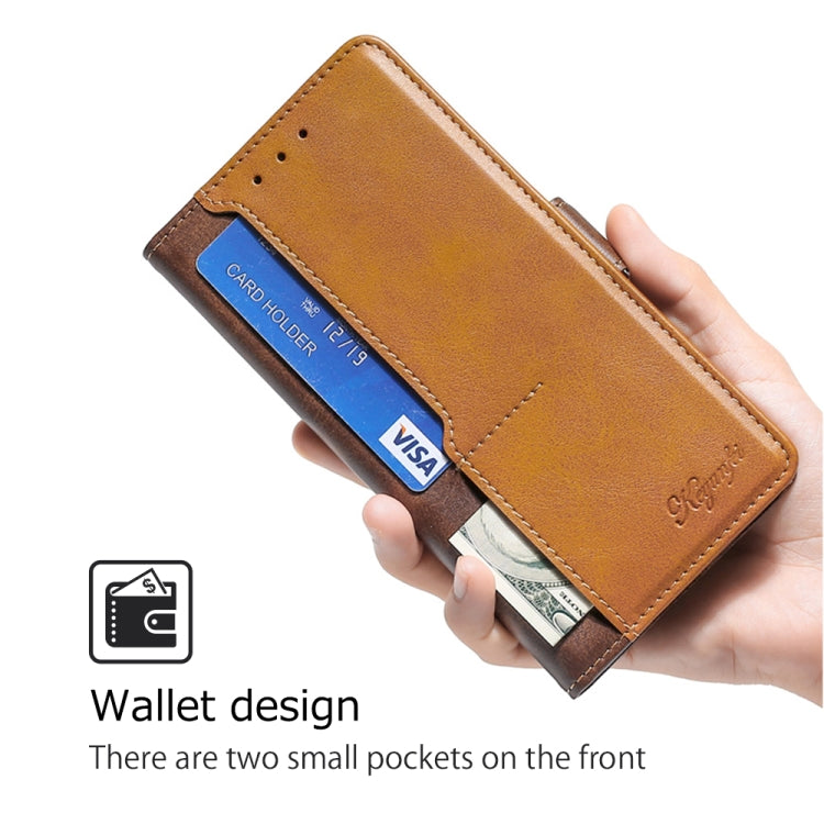 For Samsung Galaxy S24 5G Contrast Color Side Buckle Leather Phone Case(Dark Brown + Gold) - HoMEdemic™ 